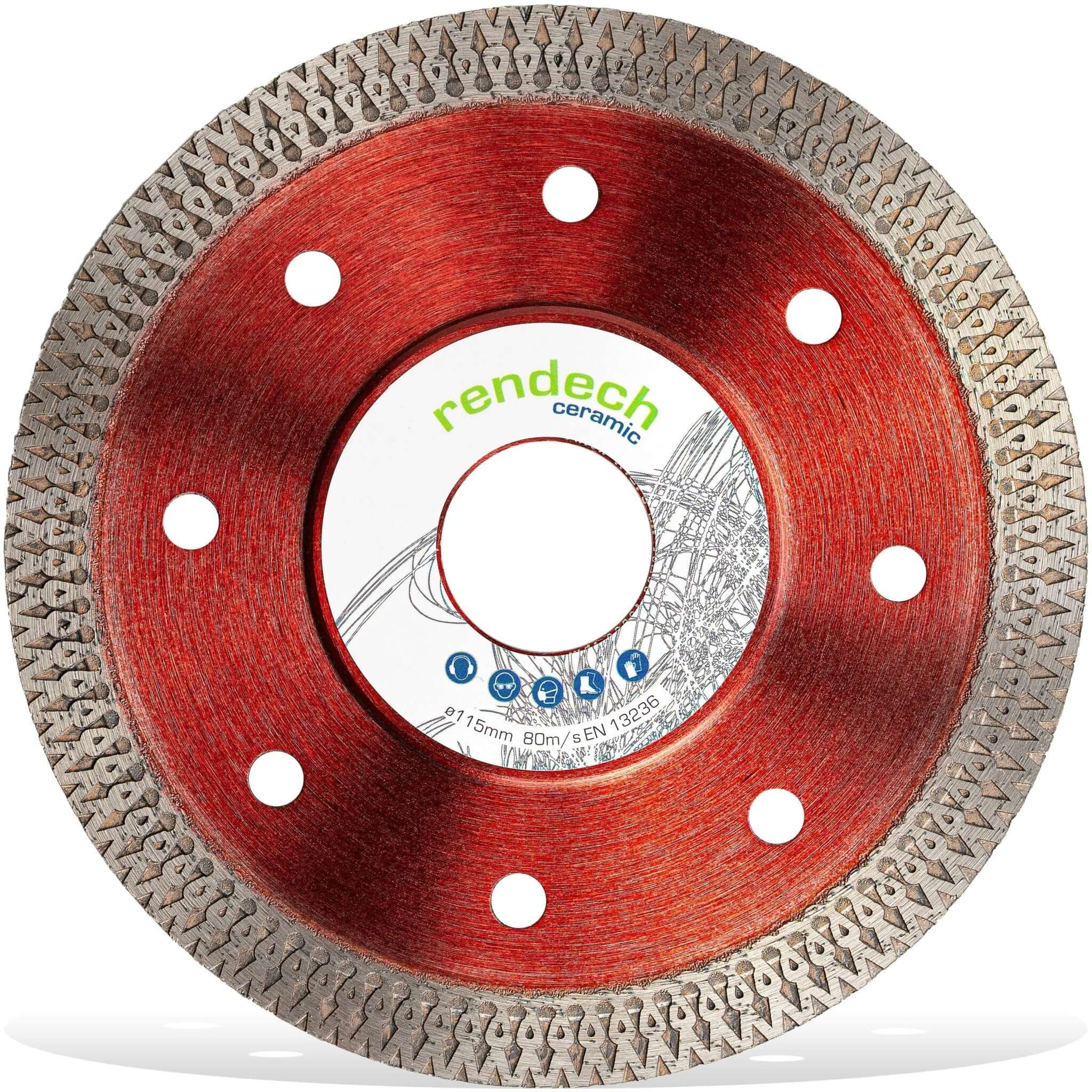 Fliesen Trennscheibe 115 mm mit segmentierter Diamantkante zum Schneiden von Keramikfliesen.