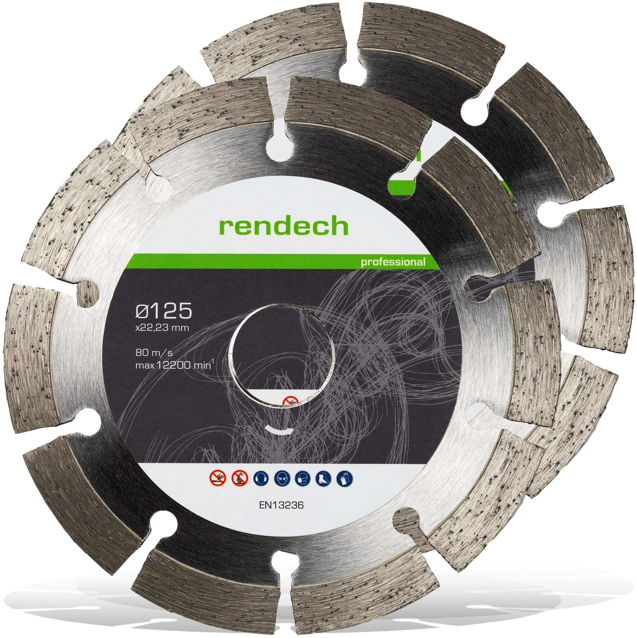 Diamanttrennscheiben für Mauernutfräsen, Profi-Qualität, 125 mm Durchmesser, ideal für präzises Schneiden.