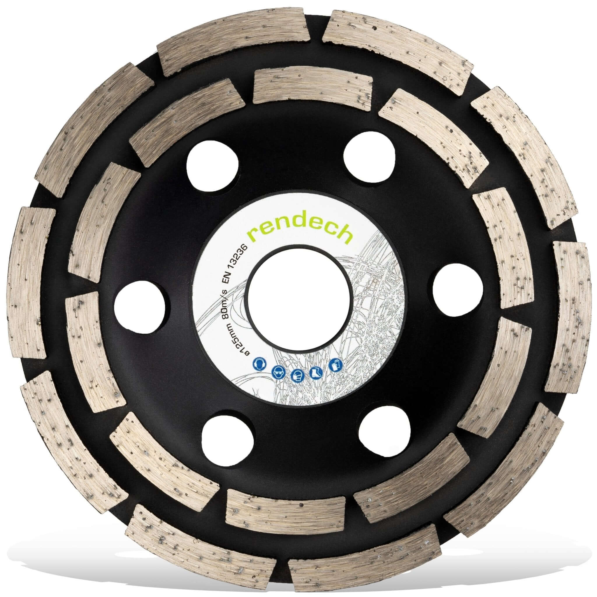 Diamantschleiftopf 125 mm für Winkelschleifer mit robustem Design, ideal für Beton und Natursteinbearbeitung.