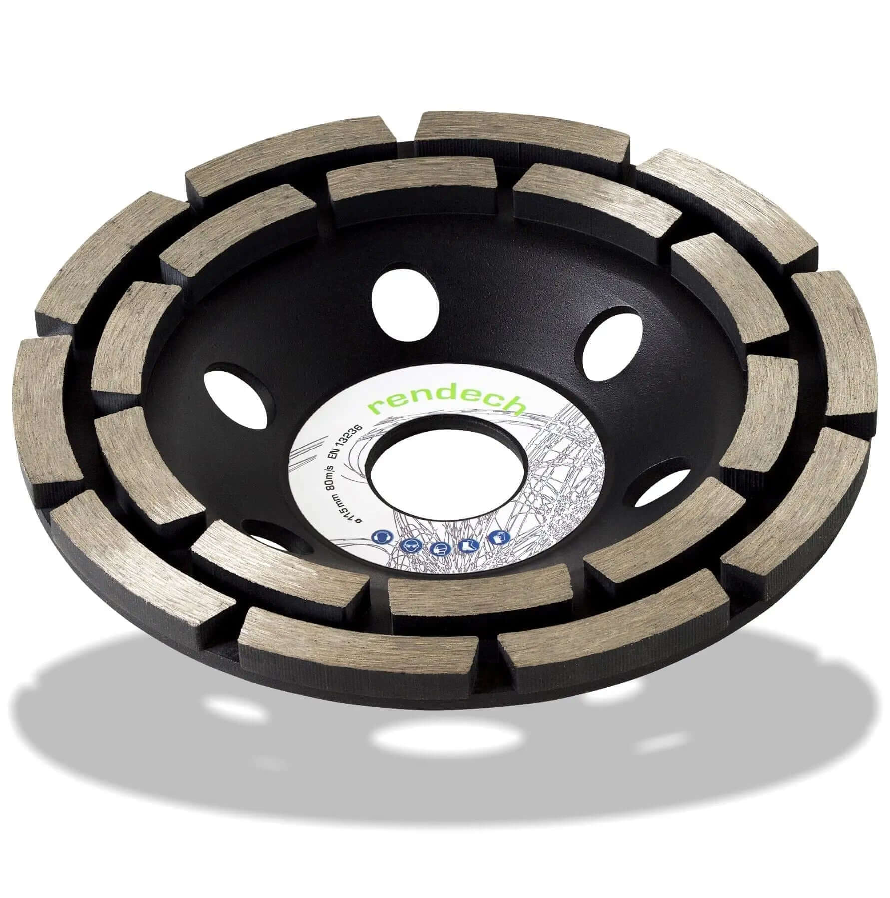 Schleiftopf 115 mm für Beton und Stein, geeignet zum Entfernen von Fliesenkleber und anderen Materialien.