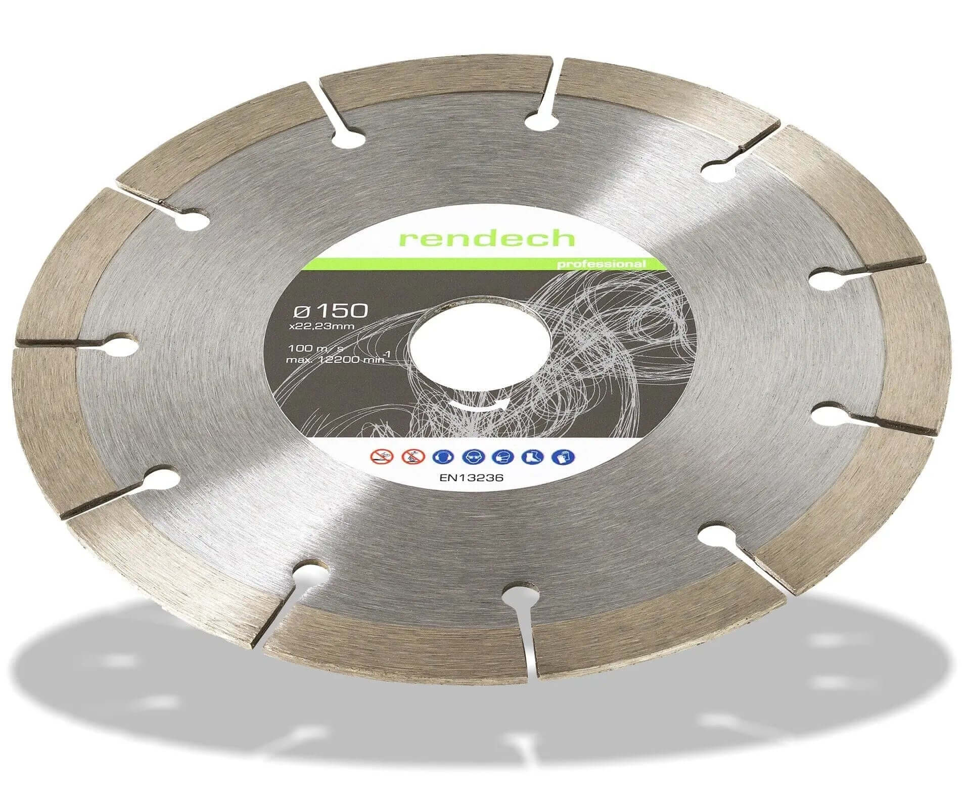 Diamanttrennscheibe 150 mm für Beton und Mauerwerk, professionelle Qualität, langlebig und effizient.