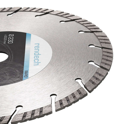 2x Beton Trennscheibe 230 mm für Winkelschleifer mit Turbo Segmenten für hohe Schneidleistung.