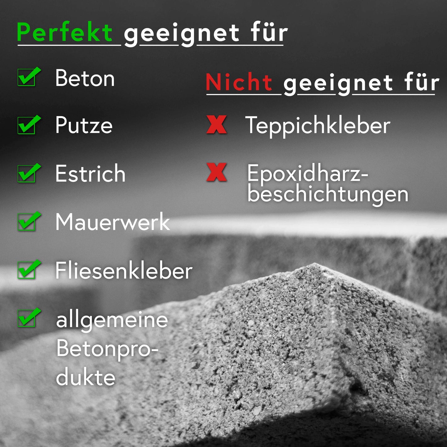 Anwendung für Schleiftopf 115 mm für Material wie Beton, Fliesenkleber, Estrich uvm.