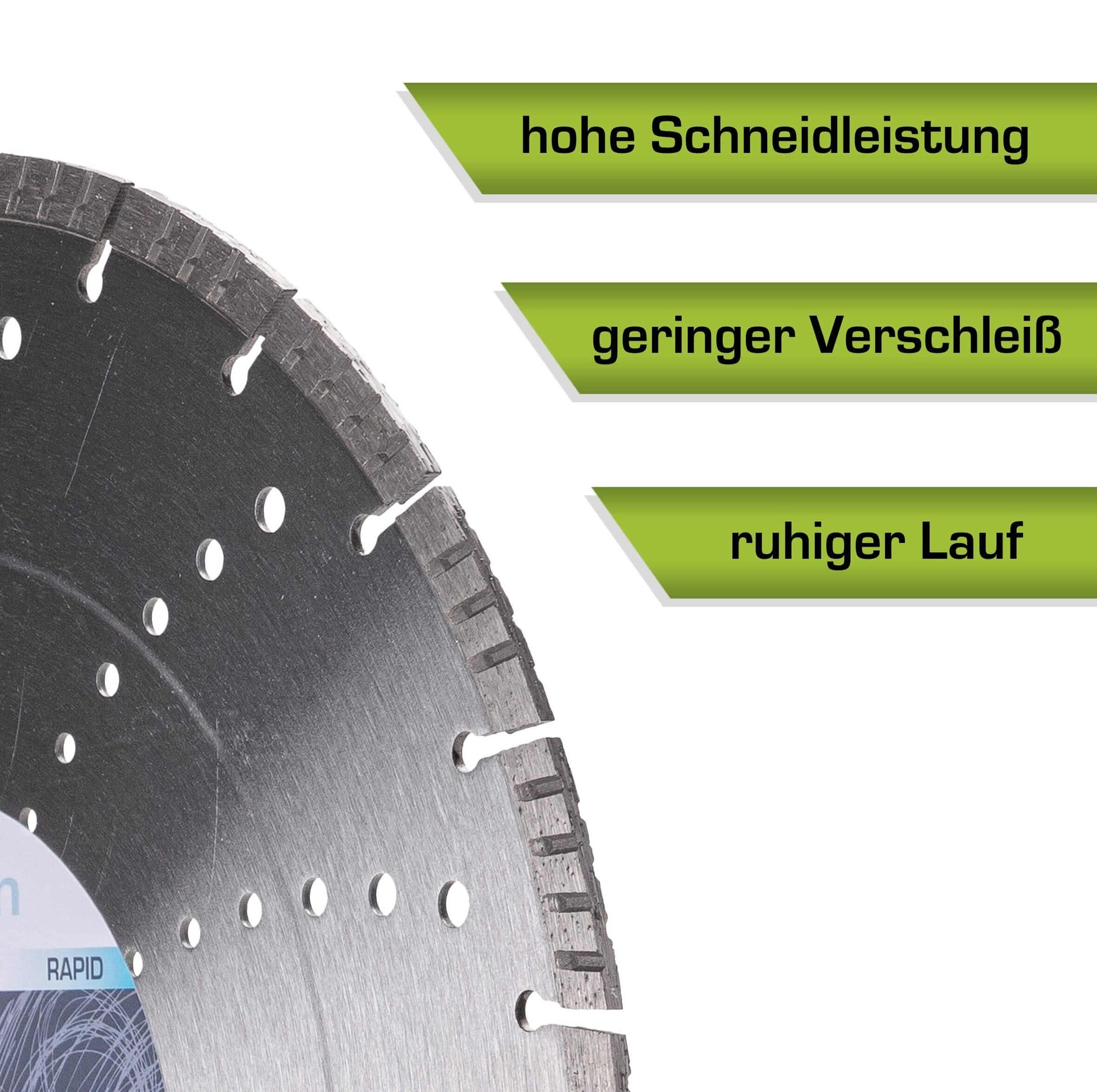 Diamant Trennscheibe 350 mm mit hoher Schneidleistung, geringem Verschleiß und ruhigem Lauf für Beton und Granit.