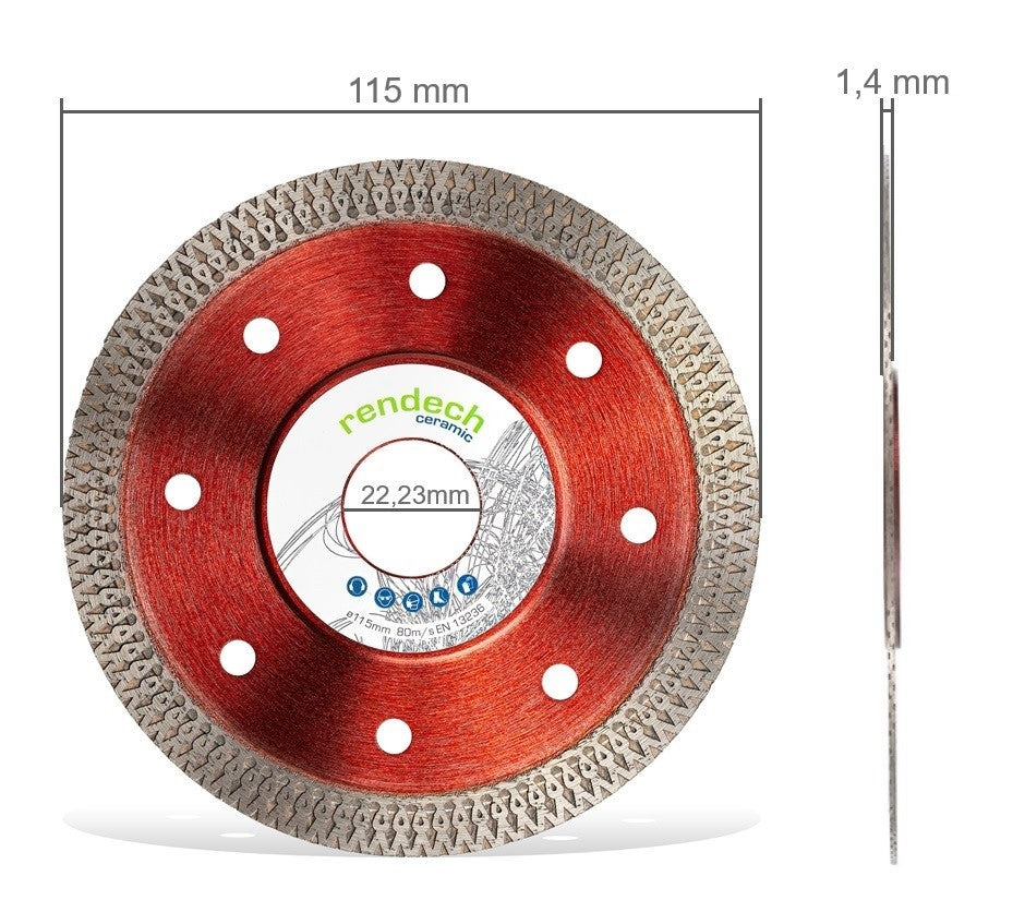 Ceramic Diamanttrennscheibe für Winkelschleifer 115 mm | rendech®