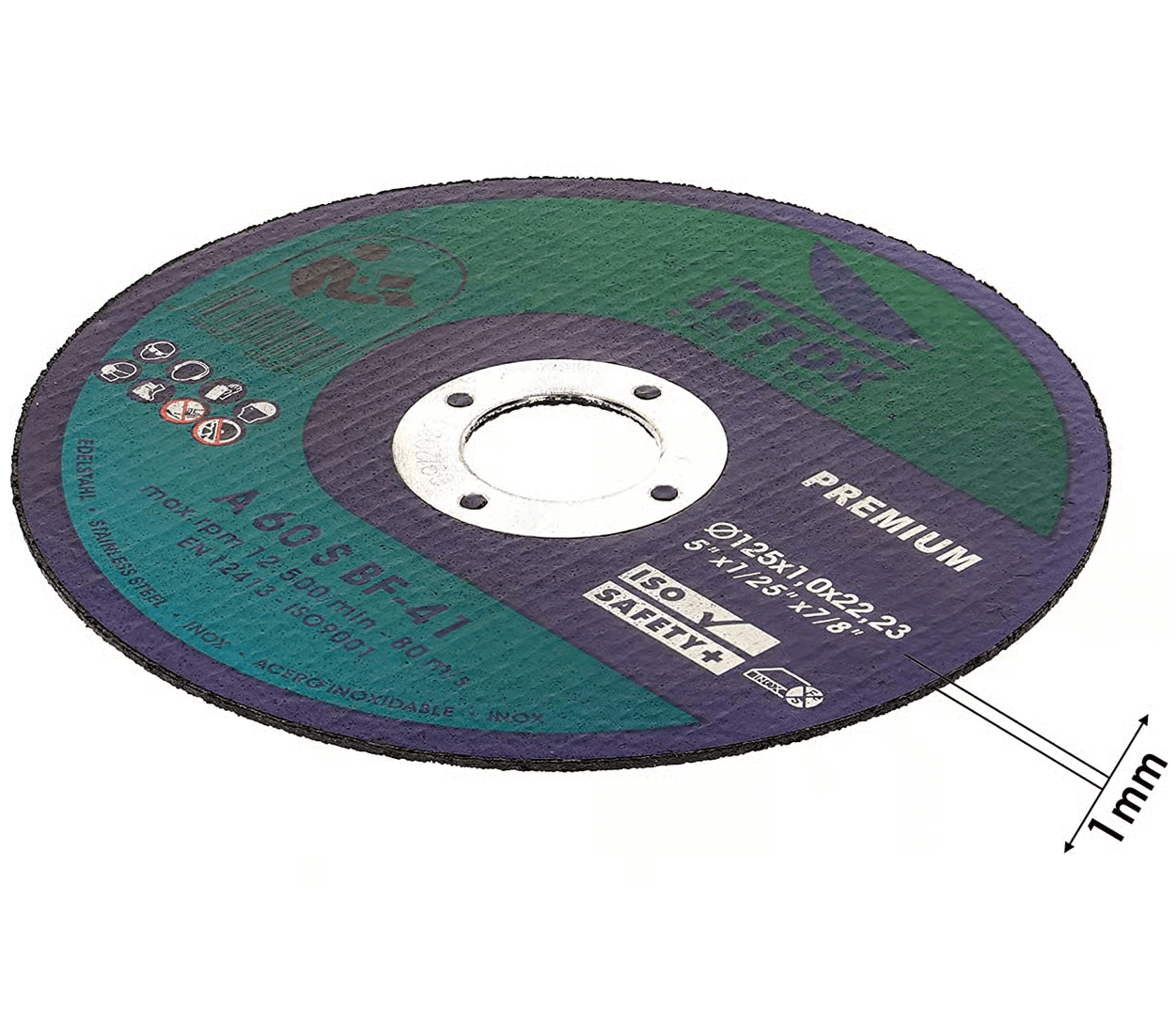 INTOX Trennscheibe 125 mm für Metall, Edelstahl uvm. - Dünne 1mm Flexscheibe für Winkelschleifer
