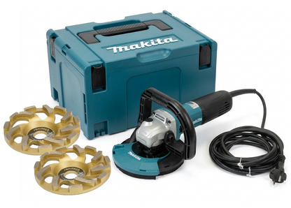 Set Makita Betonschleifer mit Absaugung und 2x Profi Diamant Schleiftopf im Makpac