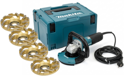 Betonschleifer 125 mm mit 4x Profi Diamantschleiftpf als Set