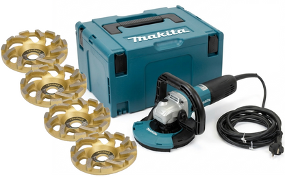 Betonschleifer 125 mm mit 4x Profi Diamantschleiftpf als Set