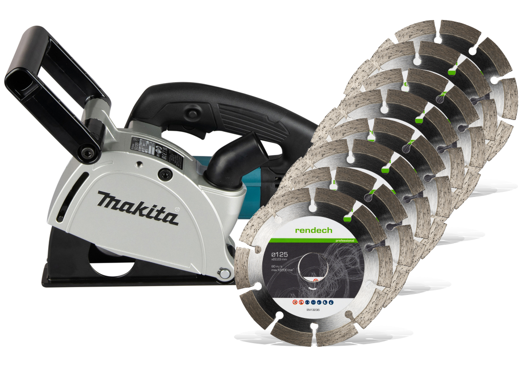 Makita Mauernutfräse SG1251J - Set mit 8x Diamantscheiben