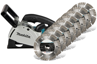 Makita Mauernutfräse SG1251J + 8x Turbo Diamantscheiben