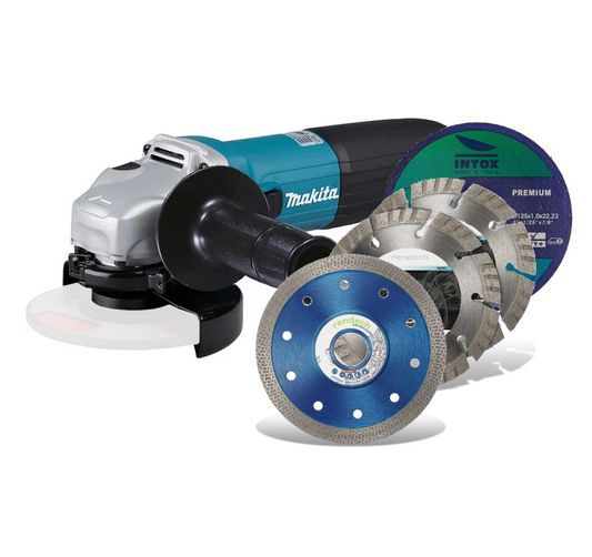 Makita Winkelschleifer 125 mm 1400 W - All-in-One Set