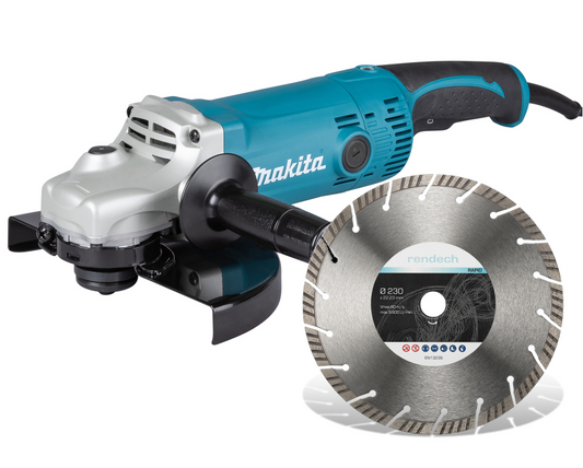 Makita Winkelschleifer 230 mm 2000 W + Turbo Diamantscheibe