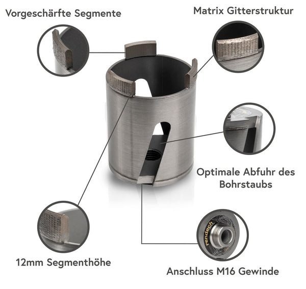 Lade das Bild in den Galerie-Viewer, Matrix Diamant Bohrkrone 68mm zum Steckdosen bohren Dosensenker rendech 
