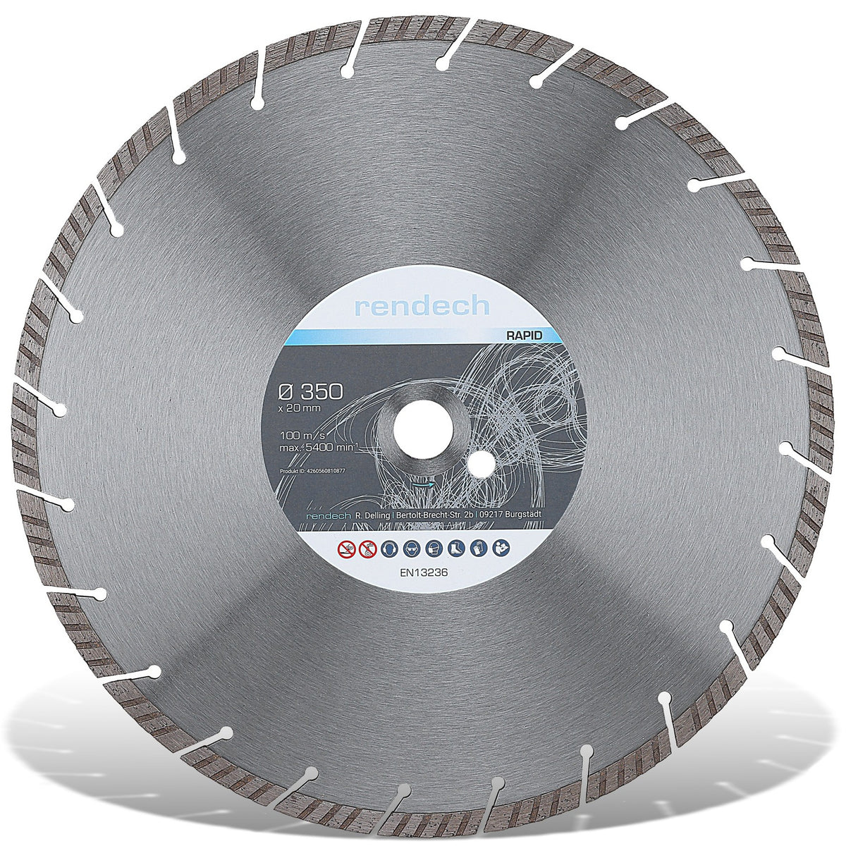 Turbo Diamanttrennscheibe 350 mm für Beton, Granit (25,4 & 20mm)