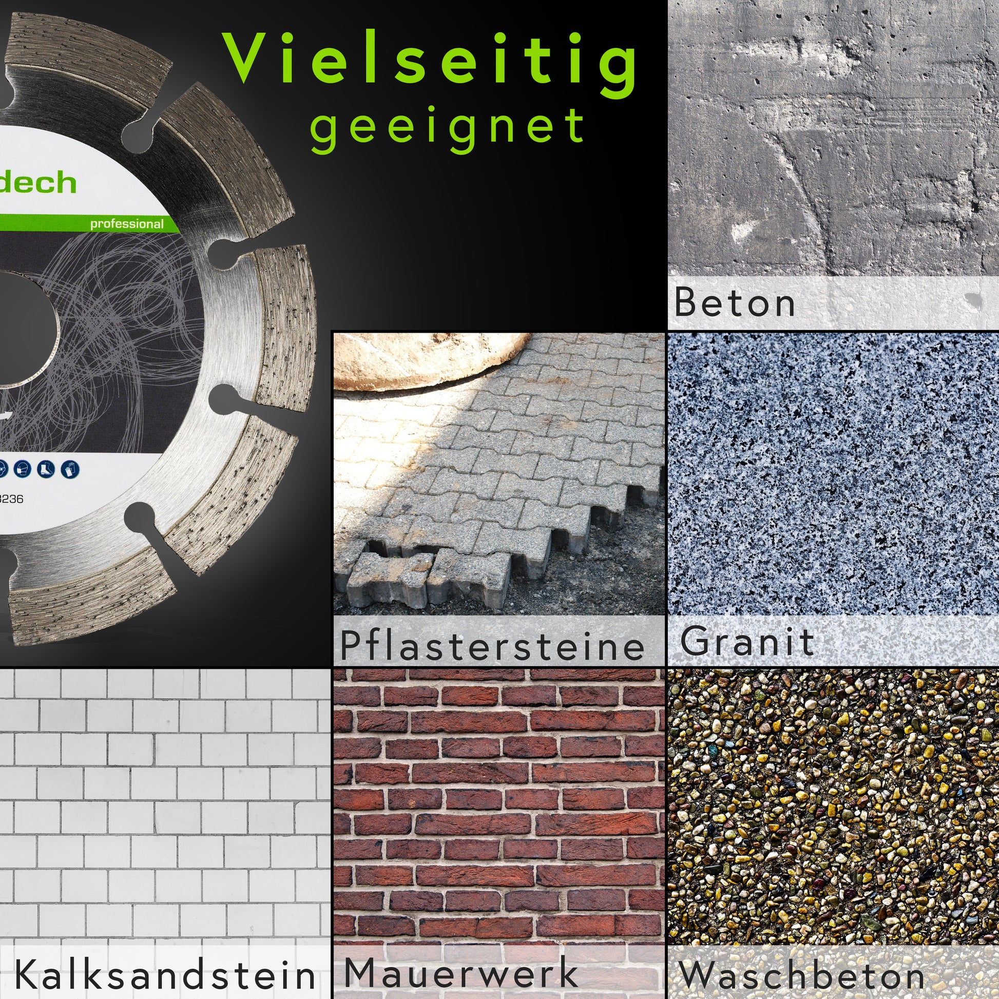 rendech Flex Trennscheibe 115 mm für Beton, Stein, Mauerwerk, Granit uvm.
