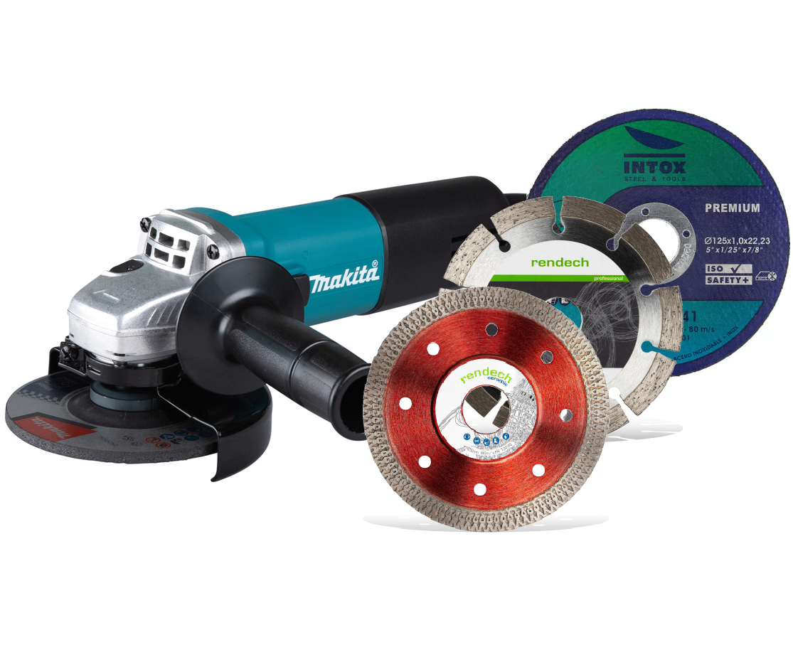 Makita Winkelschleifer 125 mm 840 W - All-in-One Set