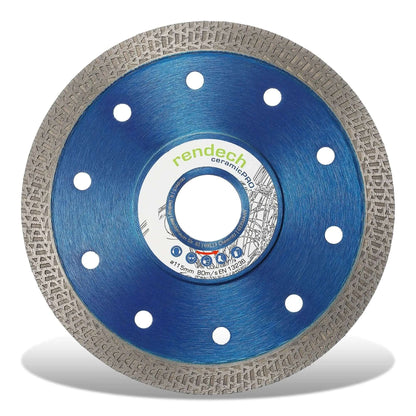 Profi Diamantscheibe 115 mm für Fliesen, Feinsteinzeug, Granit und Marmor, mit turbo Schnittsegmenten.