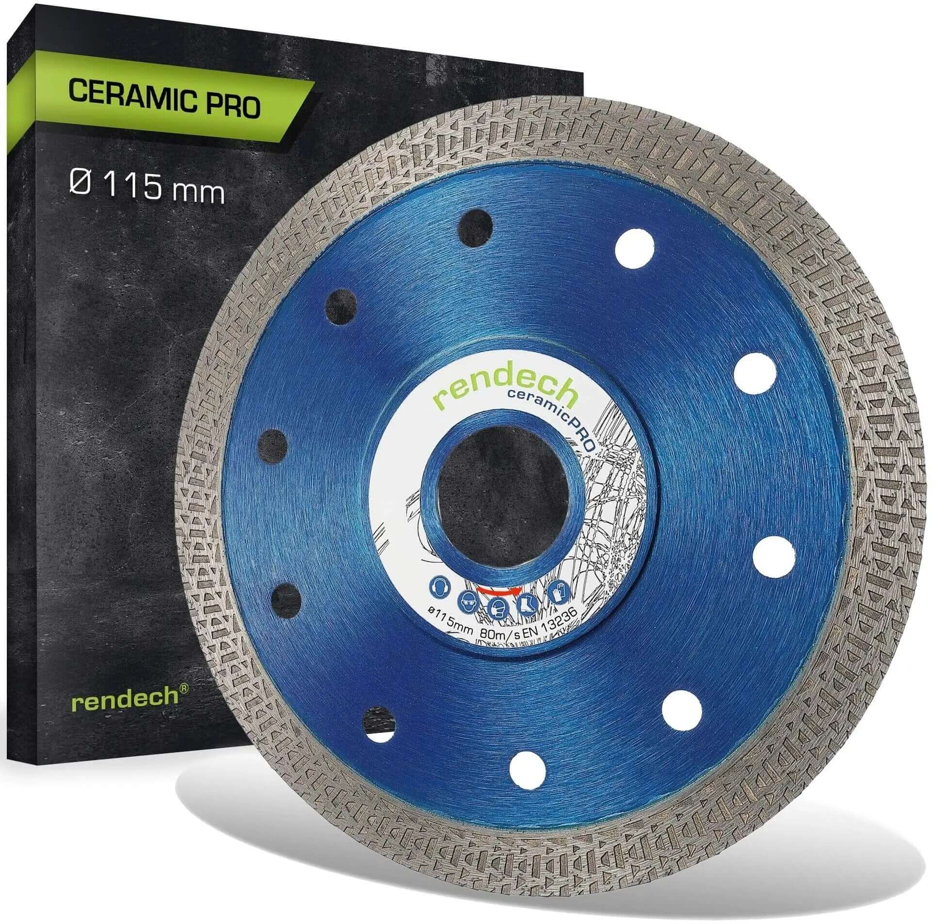 Profesionelle Diamantscheibe 115mm für Feinsteinzeug, Keramik und Granit in premium Qualität.