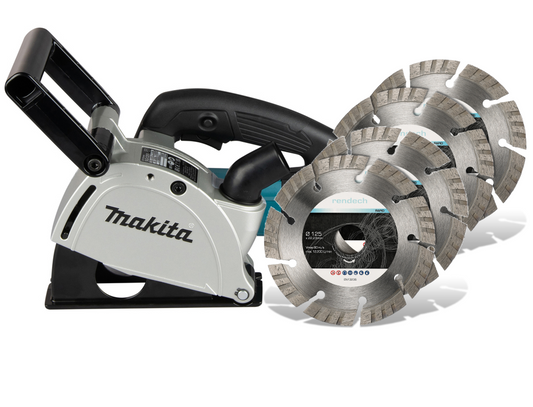 Makita Mauernutfräse SG1251J + 4x Turbo Diamantscheiben