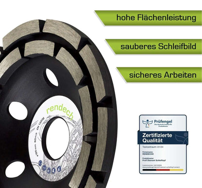 Diamant Schleiftopf 125 mm mit hohen Flächenleistungen, sauberem Schleifbild und sicherem Arbeiten.