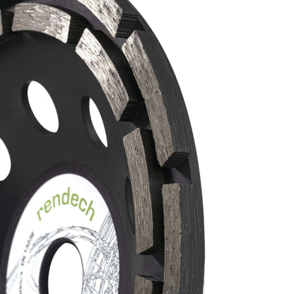 Diamantschleiftopf 180 mm für Beton mit 2-reihigen Segmenten für sauberes Schleifbild