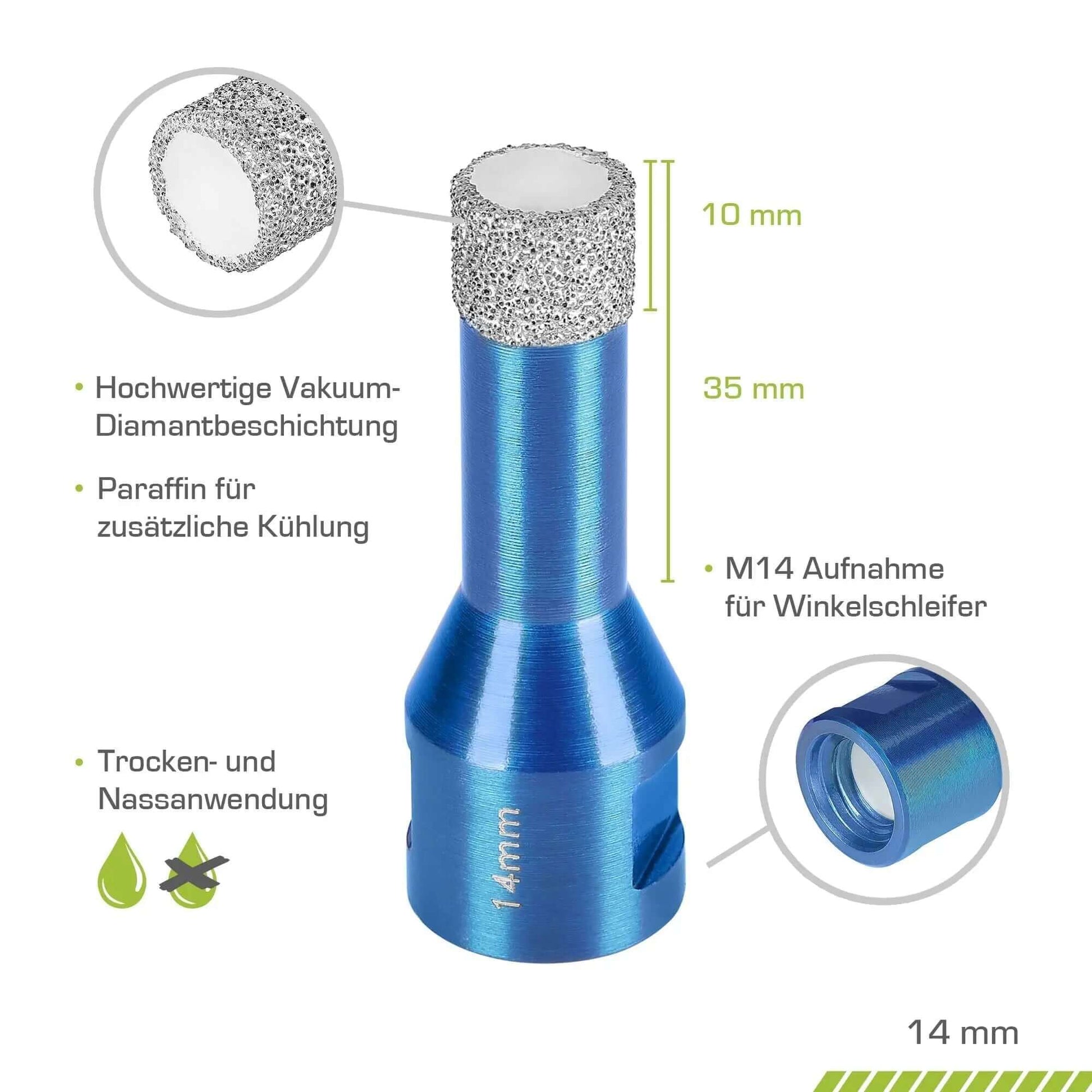 Profi Fliesenbohrer 14 mm M14 - rendech®