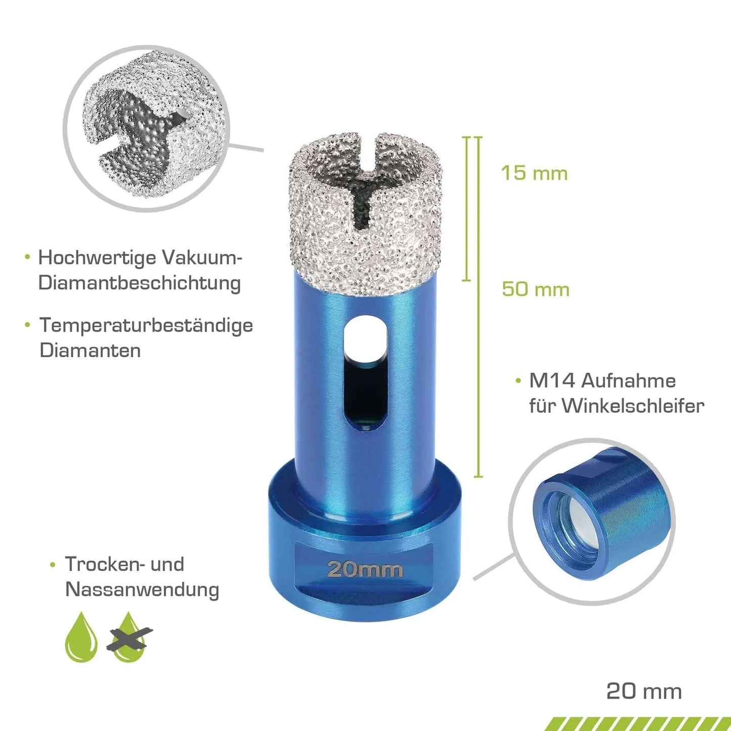 Profi Fliesenbohrer 20mm M14 - rendech®