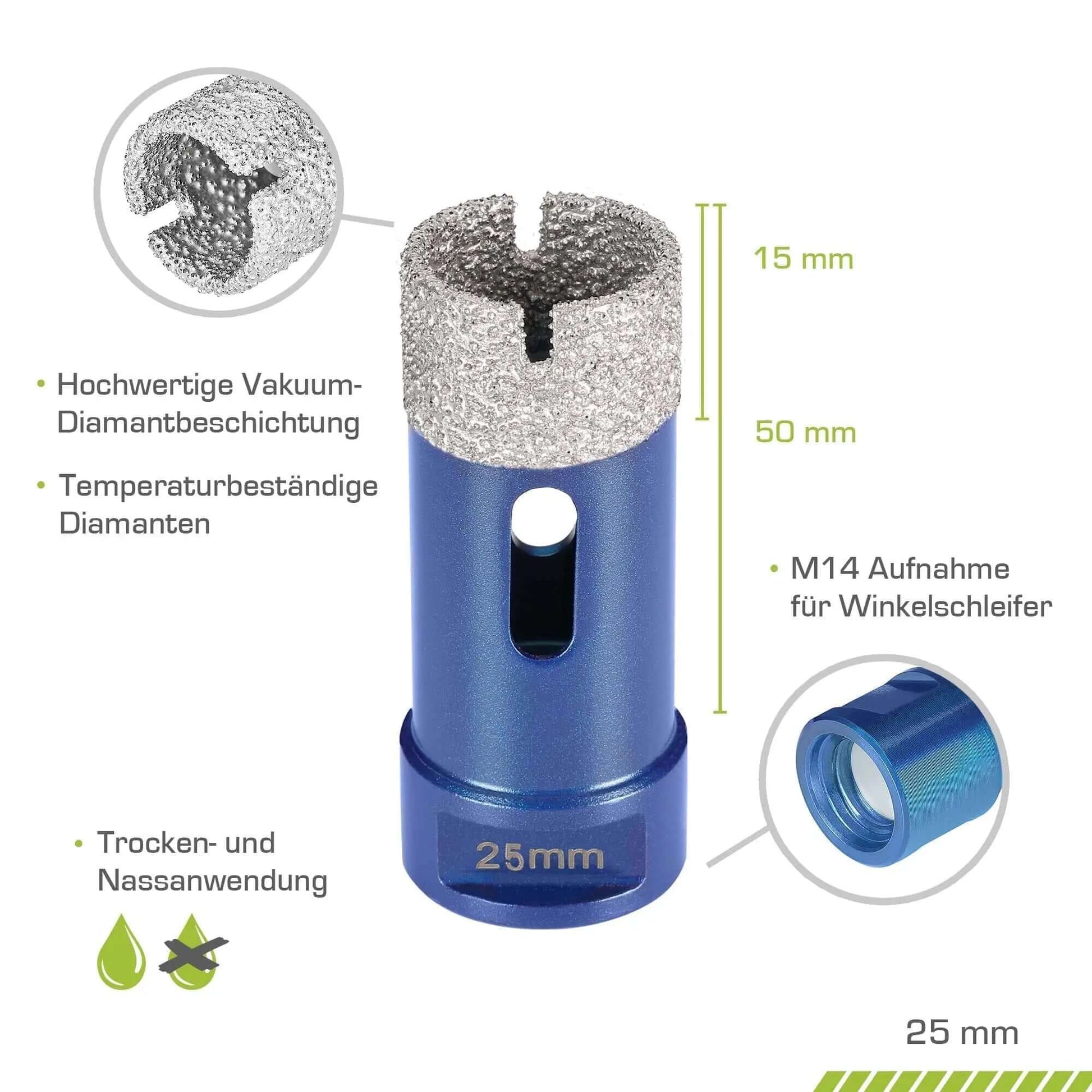 Profi Fliesenbohrer 25 mm M14 - rendech®