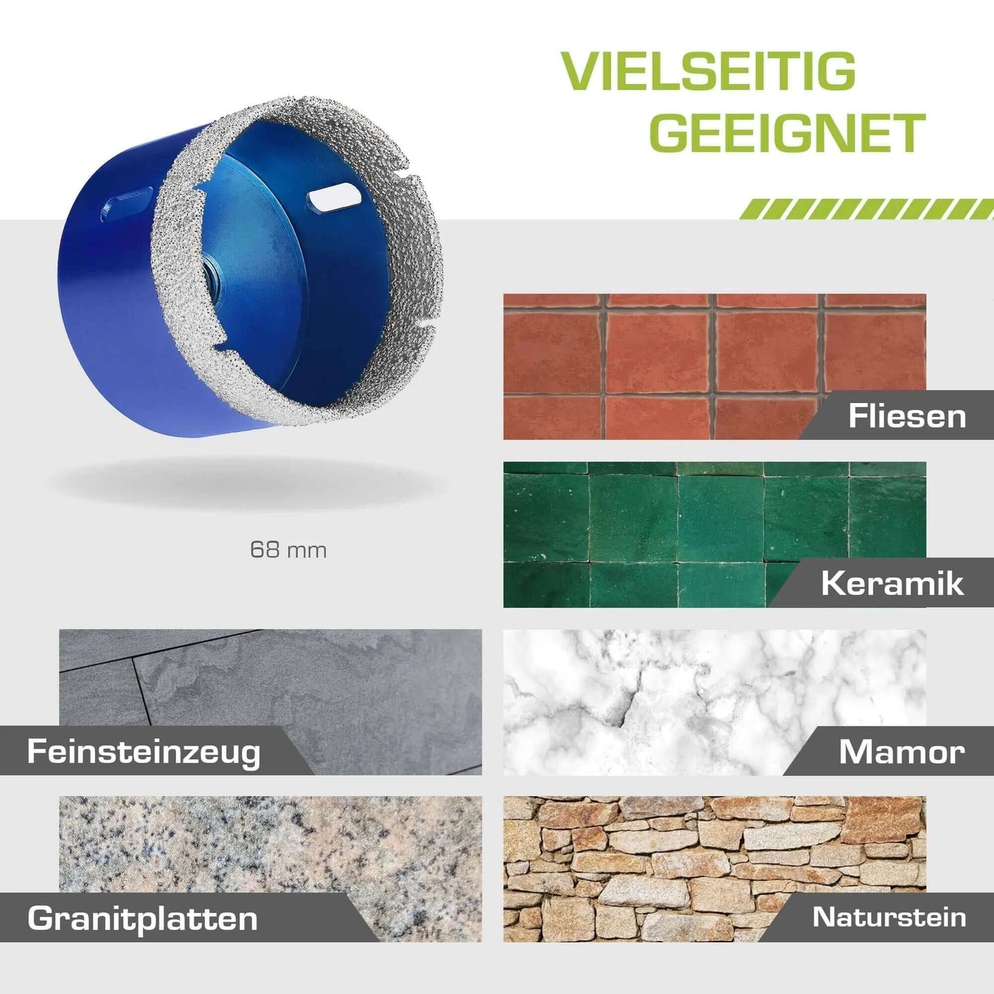 Profi Fliesenbohrer 68mm M14 - rendech®