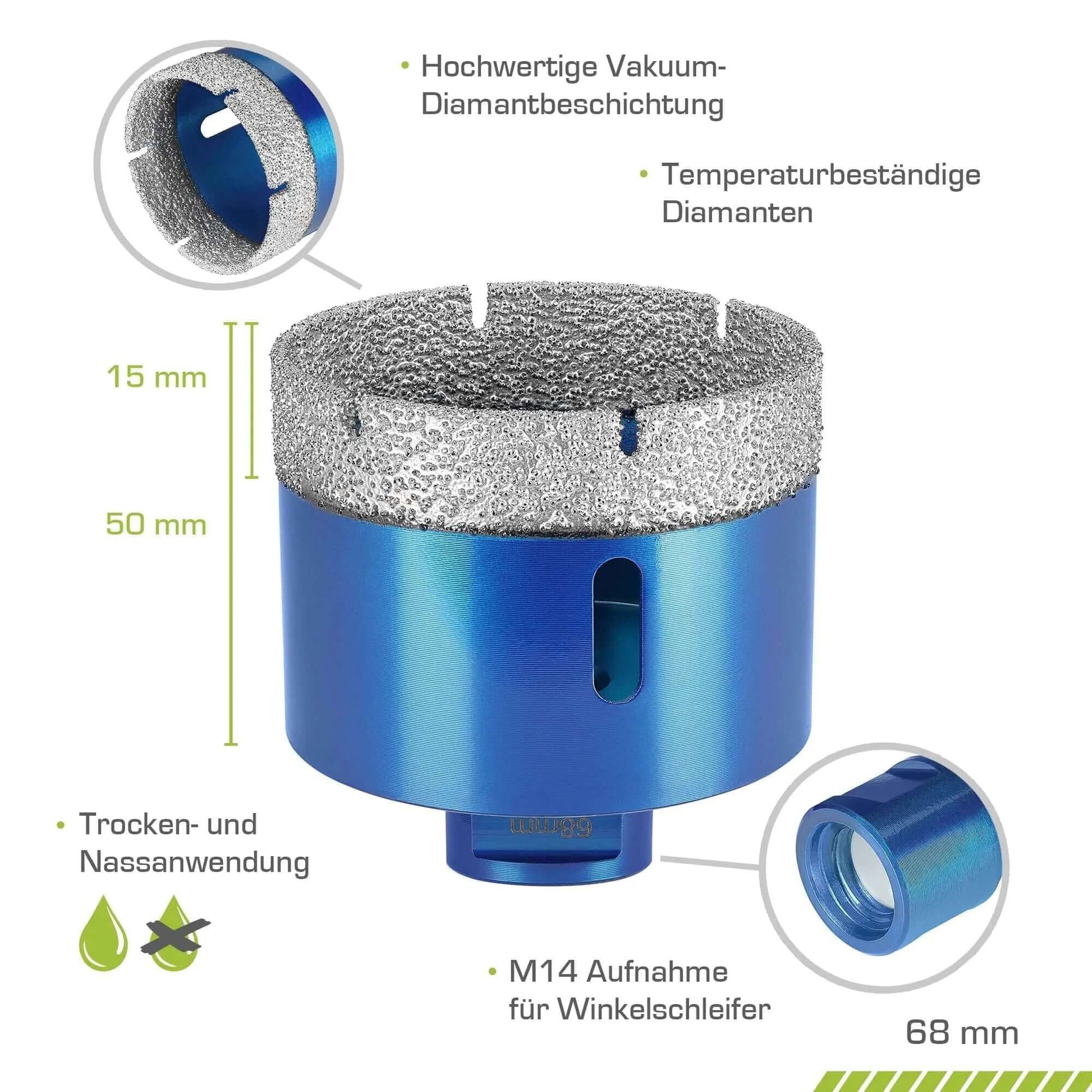 Profi Fliesenbohrer 68mm M14 - rendech®