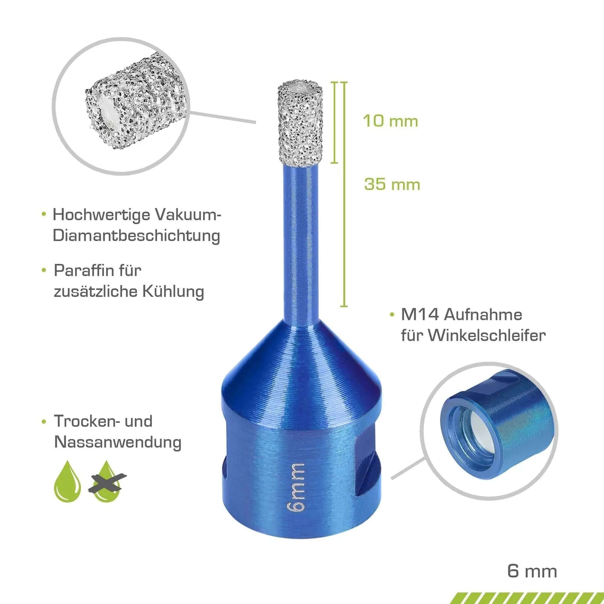 Profi Fliesenbohrer 6mm M14 - rendech®