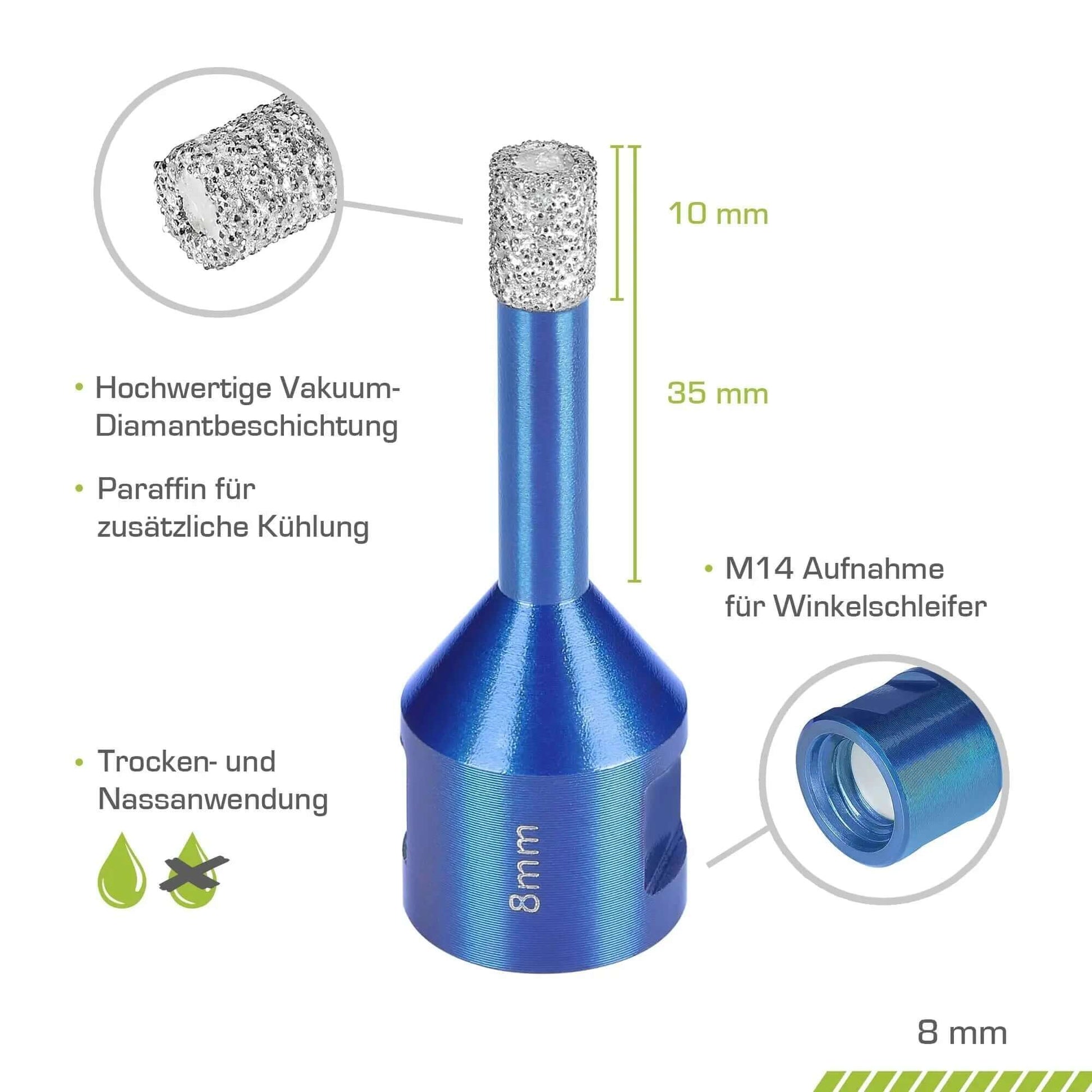 Rennie Tools - Packung Mit 5 X 8 Mm Fliesenbohrern, Für Den Einsatz Auf