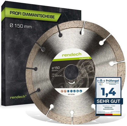 Diamantscheibe 150 mm für Beton, Mauerwerk und Naturstein, Profi Qualität mit hoher Lebensdauer.