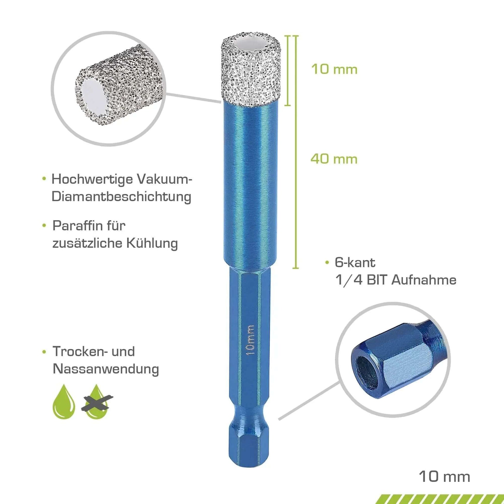 Profi Diamantbohrer 10 mm BIT - rendech®