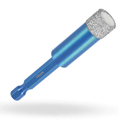 Profi Diamantbohrer 14mm mit Vakuum-Diamantsegementen für exakte Bohrungen in harte Materialien.