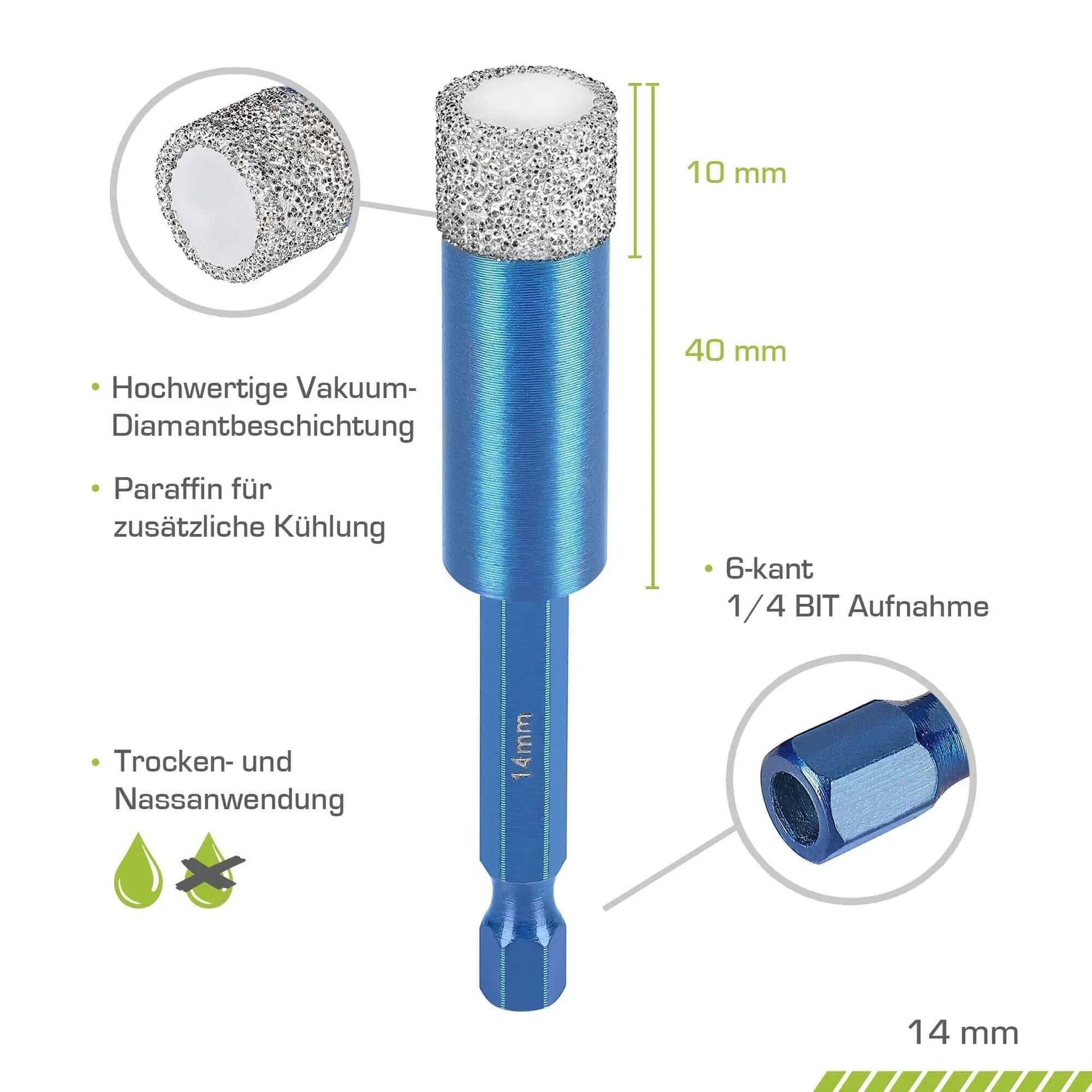 Profi Diamantbohrer 14mm BIT - rendech®