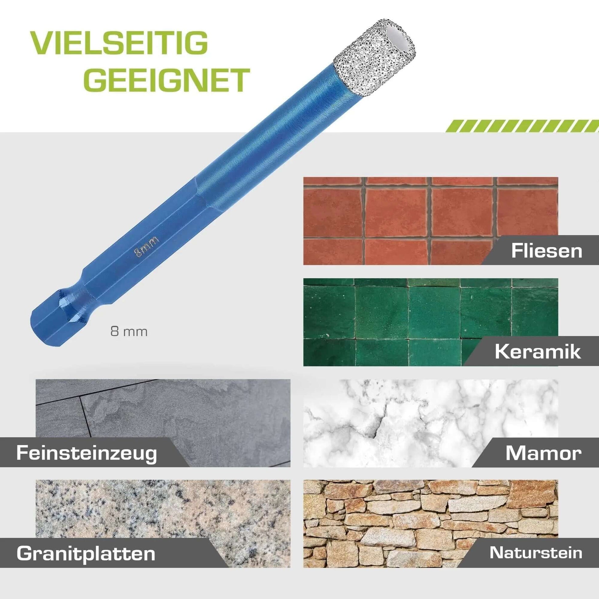 Profi Diamantbohrer 8 mm BIT - rendech®